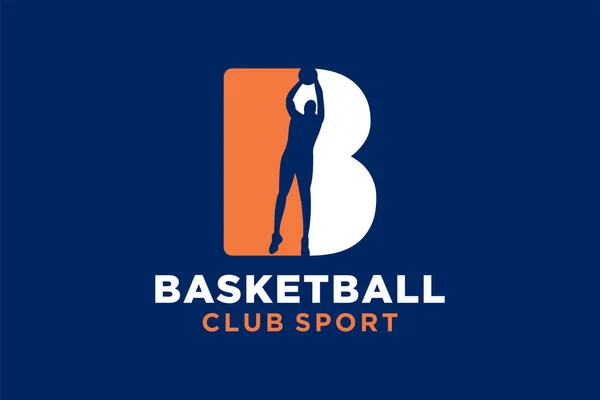 首字母B篮球标志图标 篮球运动标志 — 图库矢量图片