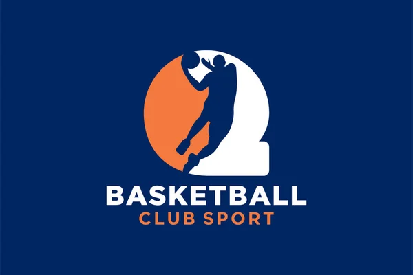 Initial Letter Basketball Logo Icon Basket Ball Logotype Symbol — Stock Vector