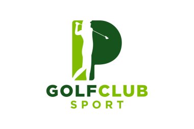 Golf yaratıcı geometrik modern logo tasarımı ile P harfinin baş harfleri.