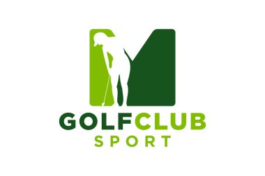 Golf yaratıcı geometrik modern logo tasarımlı vektör baş harfleri M