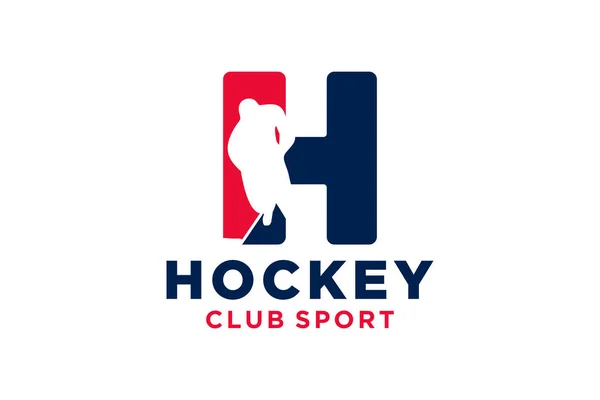 Initiales Vectorielles Lettre Avec Logo Moderne Géométrique Créatif Hockey — Image vectorielle