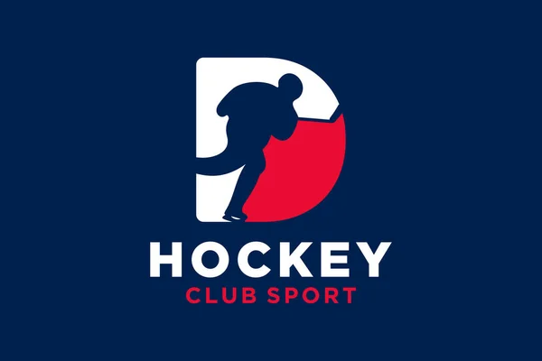 Initiales Vectorielles Lettre Avec Logo Créatif Géométrique Moderne Hockey — Image vectorielle