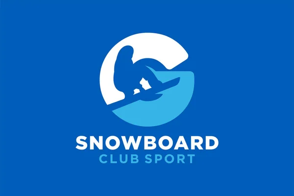 Vector Iniciales Letra Con Snowboard Diseño Logotipo Moderno Geométrico Creativo — Vector de stock