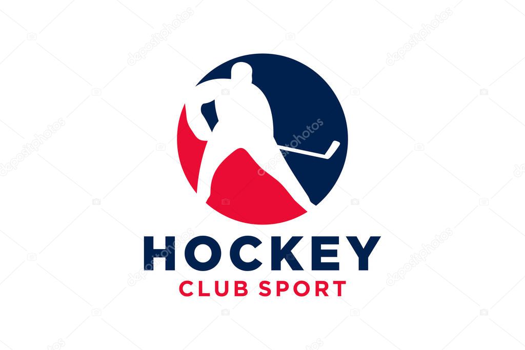 Vector initials letter O with hockey creative geometric modern logo design