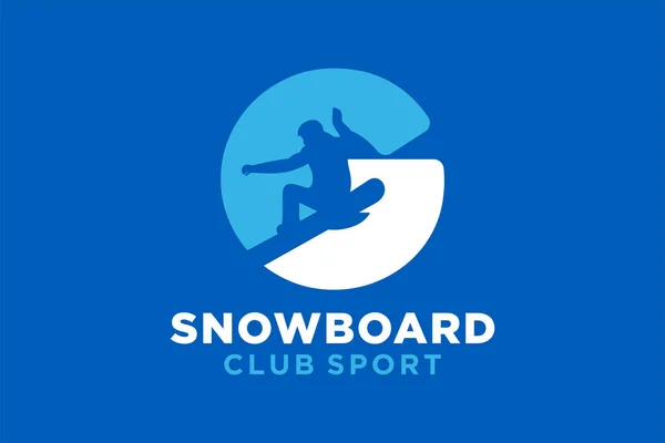 Vektor Initialer Bokstav Med Snowboard Kreativ Geometrisk Modern Logotyp Design — Stock vektor
