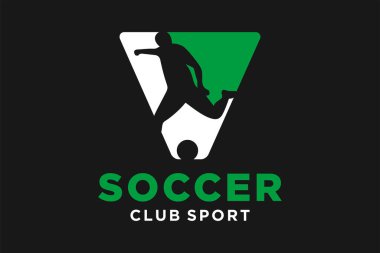 Futbolun yaratıcı geometrik modern logosuyla V harfinin baş harfleri.