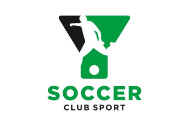 Futbolun yaratıcı geometrik modern logosuyla Y harfinin baş harfleri.