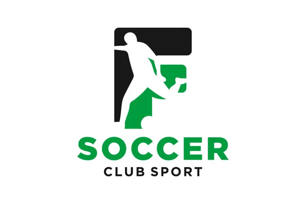サッカークリエイティブ幾何学的なモダンなロゴデザインのベクトルイニシャル文字F — ストックベクタ