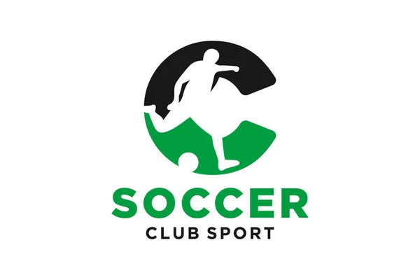 Futbolun Yaratıcı Geometrik Modern Logo Tasarımlı Baş Harfleri — Stok Vektör