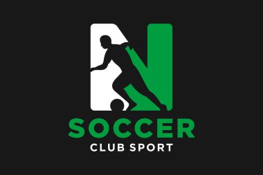 Futbolun yaratıcı geometrik modern logo tasarımlı baş harfleri N