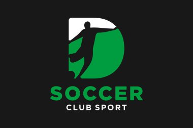 Futbolun yaratıcı geometrik modern logo tasarımlı baş harfleri D