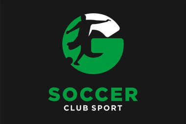Futbolun yaratıcı geometrik modern logo tasarımlı G harfinin baş harfleri.