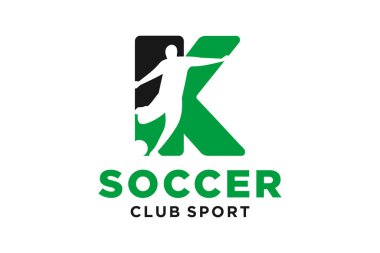 Futbolun yaratıcı geometrik modern logo tasarımlı baş harfleri K