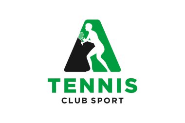 Tenis yaratıcı geometrik modern logo tasarımlı vektör baş harfleri A