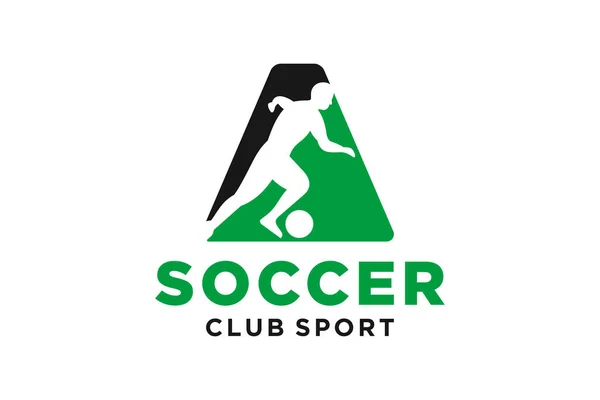 Vetor Iniciais Letra Com Futebol Criativo Geométrico Design Logotipo Moderno — Vetor de Stock