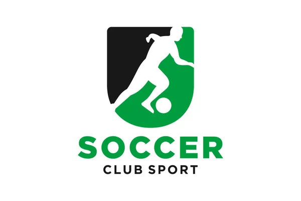 Iniciales Vectoriales Letra Con Diseño Logotipo Moderno Geométrico Creativo Fútbol — Vector de stock