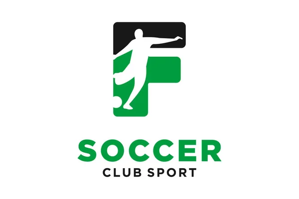 サッカークリエイティブ幾何学的なモダンなロゴデザインのベクトルイニシャル文字F — ストックベクタ