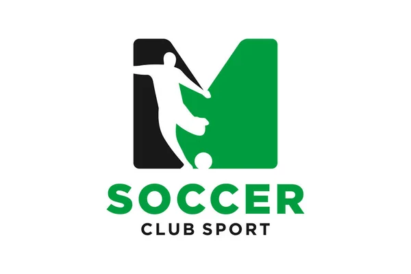 Letra Iniciales Vectoriales Con Diseño Logotipo Moderno Geométrico Creativo Fútbol — Vector de stock