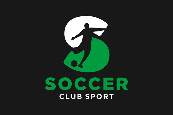 Futbolun Yaratıcı Geometrik Modern Logo Tasarımlı Harfinin Baş Harfleri — Stok Vektör