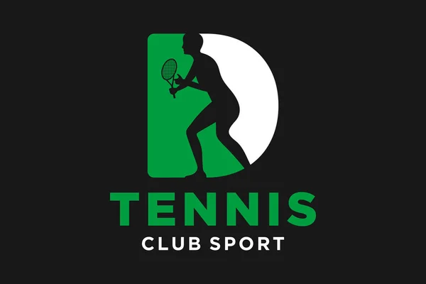 Initiales Vectorielles Lettre Avec Logo Moderne Géométrique Créatif Tennis — Image vectorielle