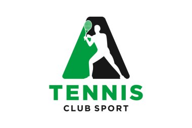 Tenis yaratıcı geometrik modern logo tasarımlı vektör baş harfleri A