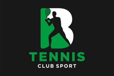 Tenis yaratıcı geometrik modern logo tasarımlı vektör harfleri B