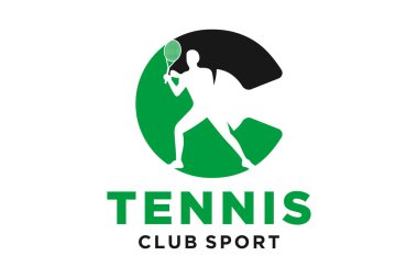 Tenis yaratıcı geometrik modern logo tasarımı ile baş harfleri C