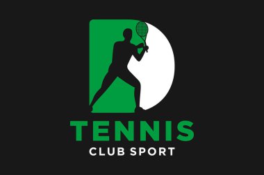 Tenis yaratıcı geometrik modern logo tasarımlı D harfinin baş harfleri.