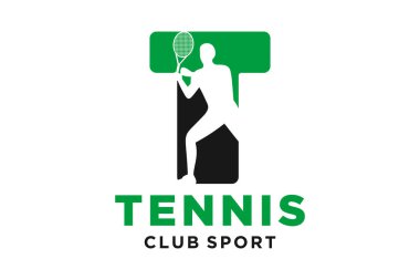 Tenis yaratıcı geometrik modern logo tasarımlı T harfinin baş harfleri.