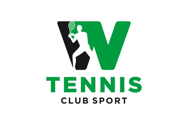 Vektorinitialer Bokstav Med Tennis Kreativ Geometrisk Moderne Logo Design – stockvektor