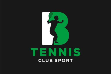 Tenis yaratıcı geometrik modern logo tasarımlı vektör harfleri B