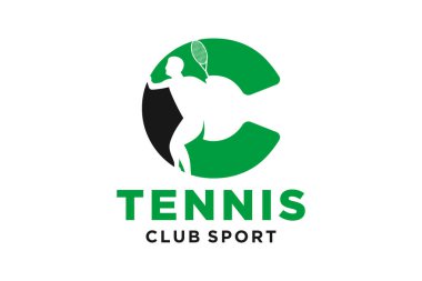 Tenis yaratıcı geometrik modern logo tasarımı ile baş harfleri C