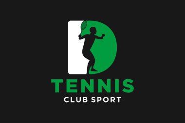 Tenis yaratıcı geometrik modern logo tasarımlı D harfinin baş harfleri.