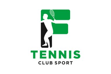 Tenis yaratıcı geometrik modern logo tasarımlı F harfli vektör baş harfleri.