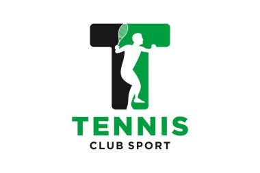 Tenis yaratıcı geometrik modern logo tasarımlı T harfinin baş harfleri.