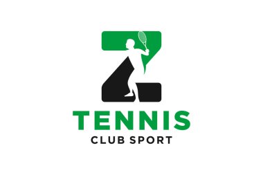 Tenis yaratıcı geometrik modern logo tasarımlı Z harfinin baş harfleri.