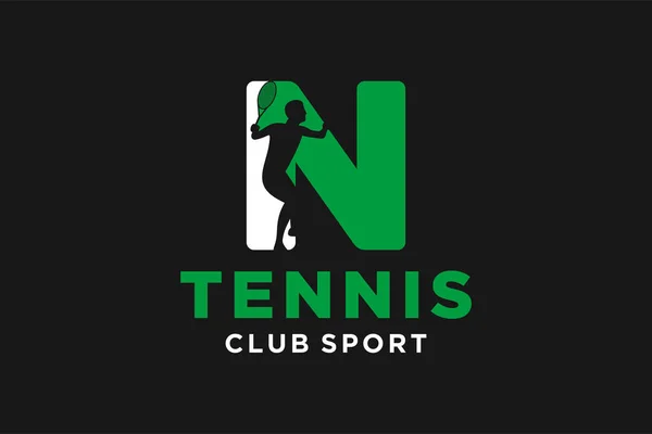 Tenis yaratıcı geometrik modern logo tasarımlı N harfinin baş harfleri.