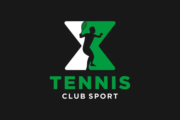 Vector Initialen Letter Met Tennis Creatief Geometrisch Modern Logo Ontwerp — Stockvector