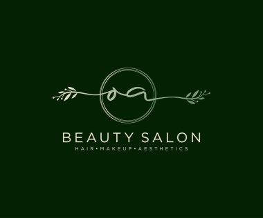 İlk OA kadın logo koleksiyonu şablonu. İmzalı el yazısı logosu, düğün, moda, mücevher, butik, çiçek ve botanik herhangi bir şirket için yaratıcı şablona sahip.