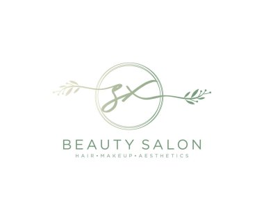 İlk SX kadın logo koleksiyonu şablonu. İmzalı el yazısı logosu, düğün, moda, mücevher, butik, çiçek ve botanik herhangi bir şirket için yaratıcı şablona sahip.