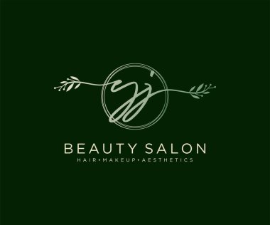 İlk olarak YJ kadın logo koleksiyonu şablonu. İmzalı el yazısı logosu, düğün, moda, mücevher, butik, çiçek ve botanik herhangi bir şirket için yaratıcı şablona sahip.