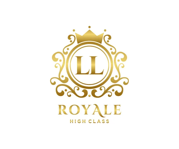 Golden Letter Template Logo Luxe Gouden Letter Met Kroon Monogram — Stockvector
