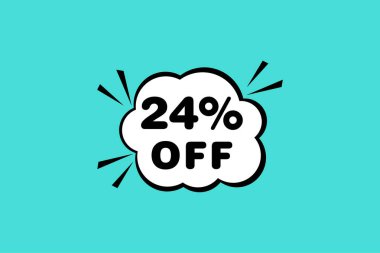 Yüzde 24 indirim ve indirim etiketleri. Etiket simgesinin fiyatı düz.