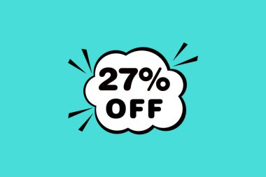 Yüzde 27 indirim ve indirim etiketi. Etiket simgesinin fiyatı düz.
