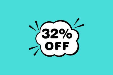 % 32 indirim ve indirim etiketleri. Etiket simgesinin fiyatı düz.