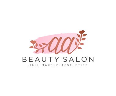 AA kadınsı logo koleksiyonu şablonu. İlk imzalı el yazısı logosu, düğün, moda, mücevher, butik, çiçek ve botanik, herhangi bir şirket veya işletme için yaratıcı şablona sahip..