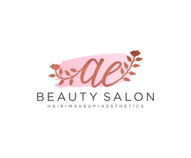 AE kadın logo koleksiyonu şablonu. İlk imzalı el yazısı logosu, düğün, moda, mücevher, butik, çiçek ve botanik, herhangi bir şirket veya işletme için yaratıcı şablona sahip..