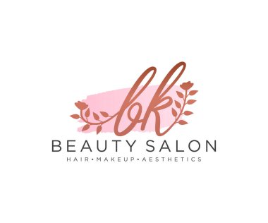 BK kadınsı logo koleksiyonu şablonu. İlk imzalı el yazısı logosu, düğün, moda, mücevher, butik, çiçek ve botanik, herhangi bir şirket veya işletme için yaratıcı şablona sahip..