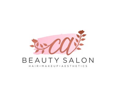 CA kadın logo koleksiyonu şablonu. İlk imzalı el yazısı logosu, düğün, moda, mücevher, butik, çiçek ve botanik, herhangi bir şirket veya işletme için yaratıcı şablona sahip..