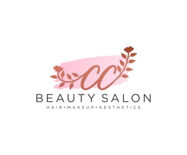 CC kadınsı logo koleksiyonu şablonu. İlk imzalı el yazısı logosu, düğün, moda, mücevher, butik, çiçek ve botanik, herhangi bir şirket veya işletme için yaratıcı şablona sahip..